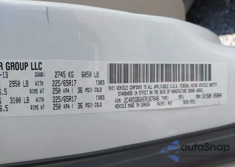2014 Dodge Grand Caravan American Value Pkg from USA, damaged, VIN 2C4RDGBG0ER187848